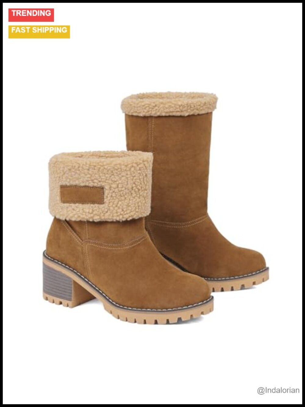 Women's Fur Lined Slip On Snow Boots Water Resistant Winter Ankle Booties